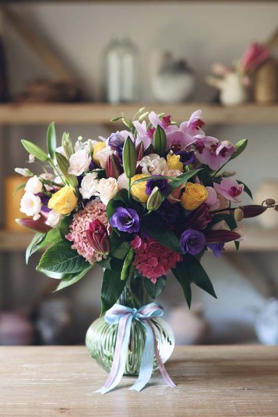 Mixed glass vase
